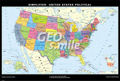 preview one of Simplified United States Political (single-map)