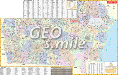 preview one of Georgia South Wall Map