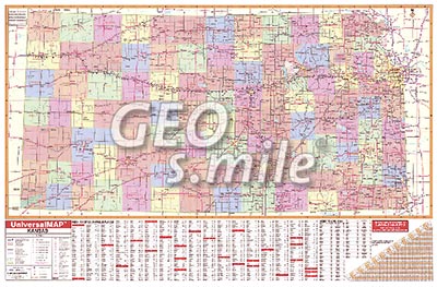 preview one of Kansas Wall Map 2nd Edition