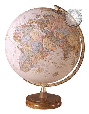 preview one of 12 Inch Antique Globe, Wood Base